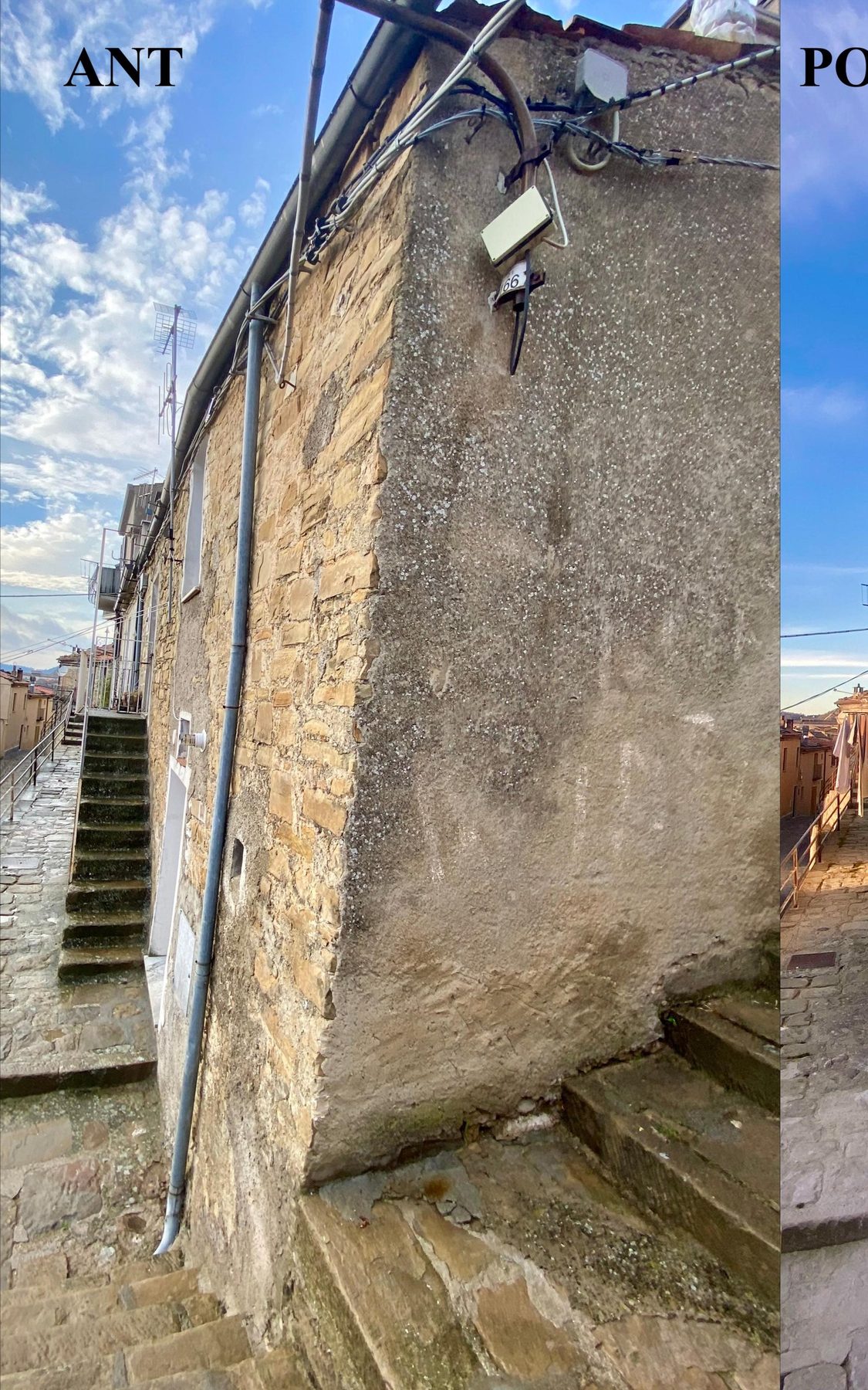 Spigolo dell'edificio prima dell'intervento