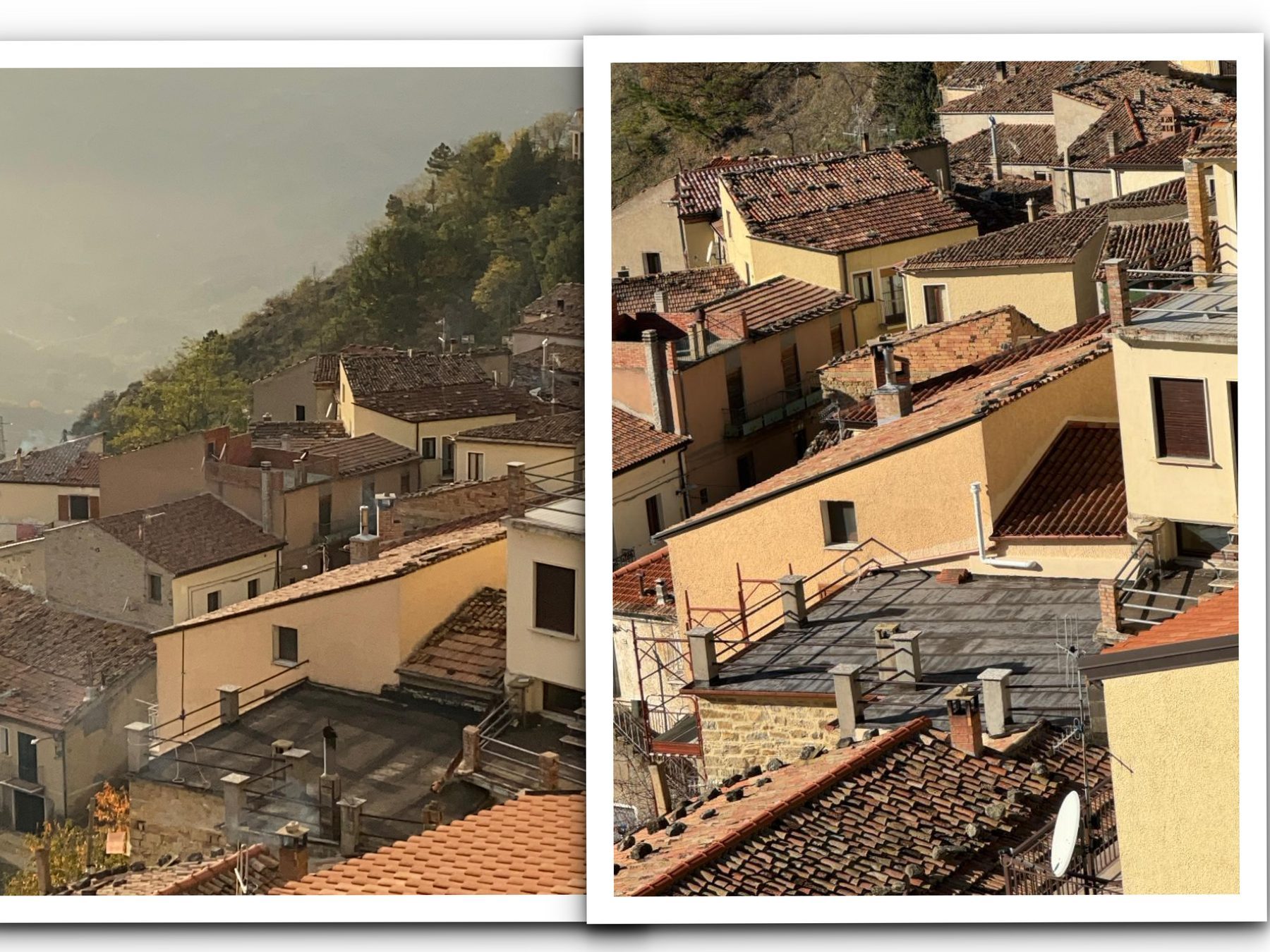 Prima e dopo l&rsquo;intervento &mdash; copertura e terrazzo