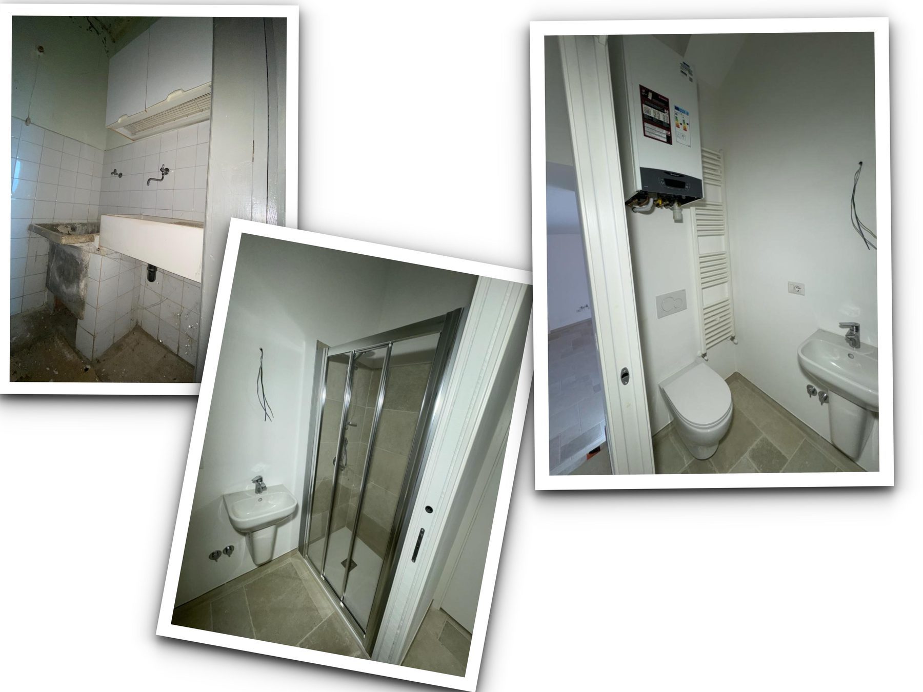 Prima e dopo l&rsquo;intervento &mdash; bagno della zona notte